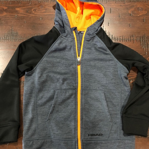 Head Youth XS Full Zip Hooded Jacket Blue‎ Orange